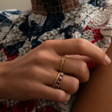 Olalla 18K Gold Plated Ring w. 5 Amethyst