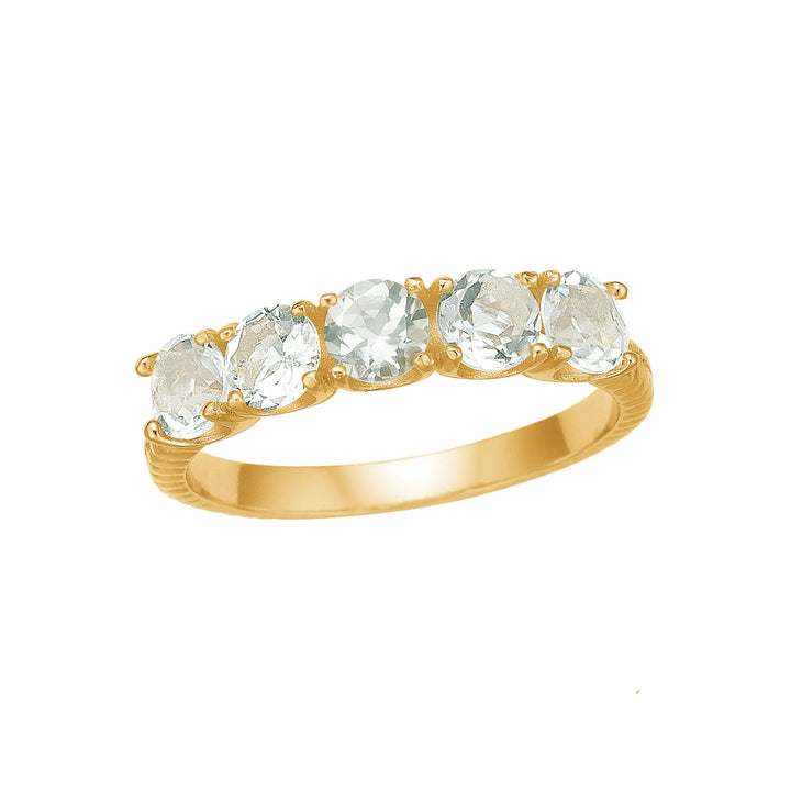 Reef 18K Gold Plated Ring w. White Prasiolite