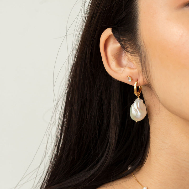 Gem Candy blaue Ohrstecker I Goldplattiert 18K I Topas