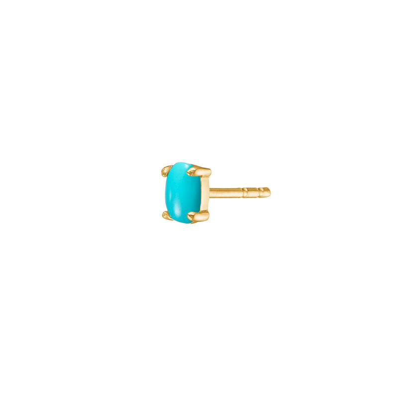 18K Gold Plated Stud w. Turquoise