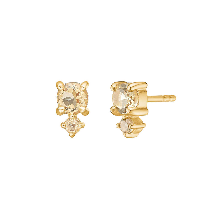 Olalla 18K Gold Plated Studs w. Quartz