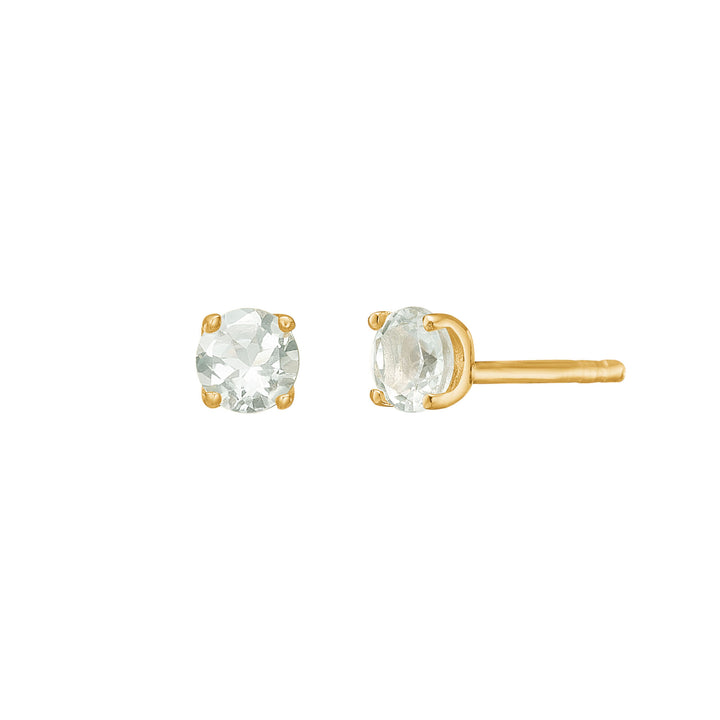 Reef 18K Gold Plated Studs w. Prasiolite