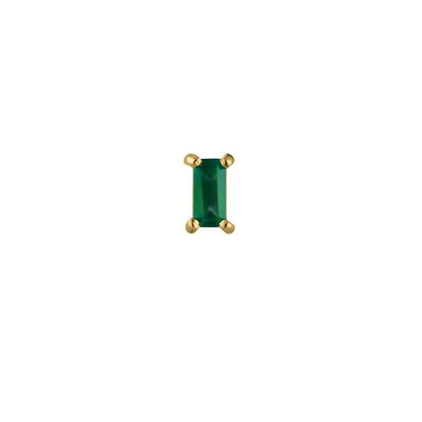 Gem Candy Green 18K Gold Plated Stud w. Agate