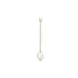 Long 18K Gold Plated Stud w. Pearl