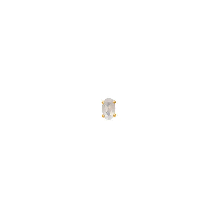 Rainbow 18K Gold Plated Studs w. Moonstone