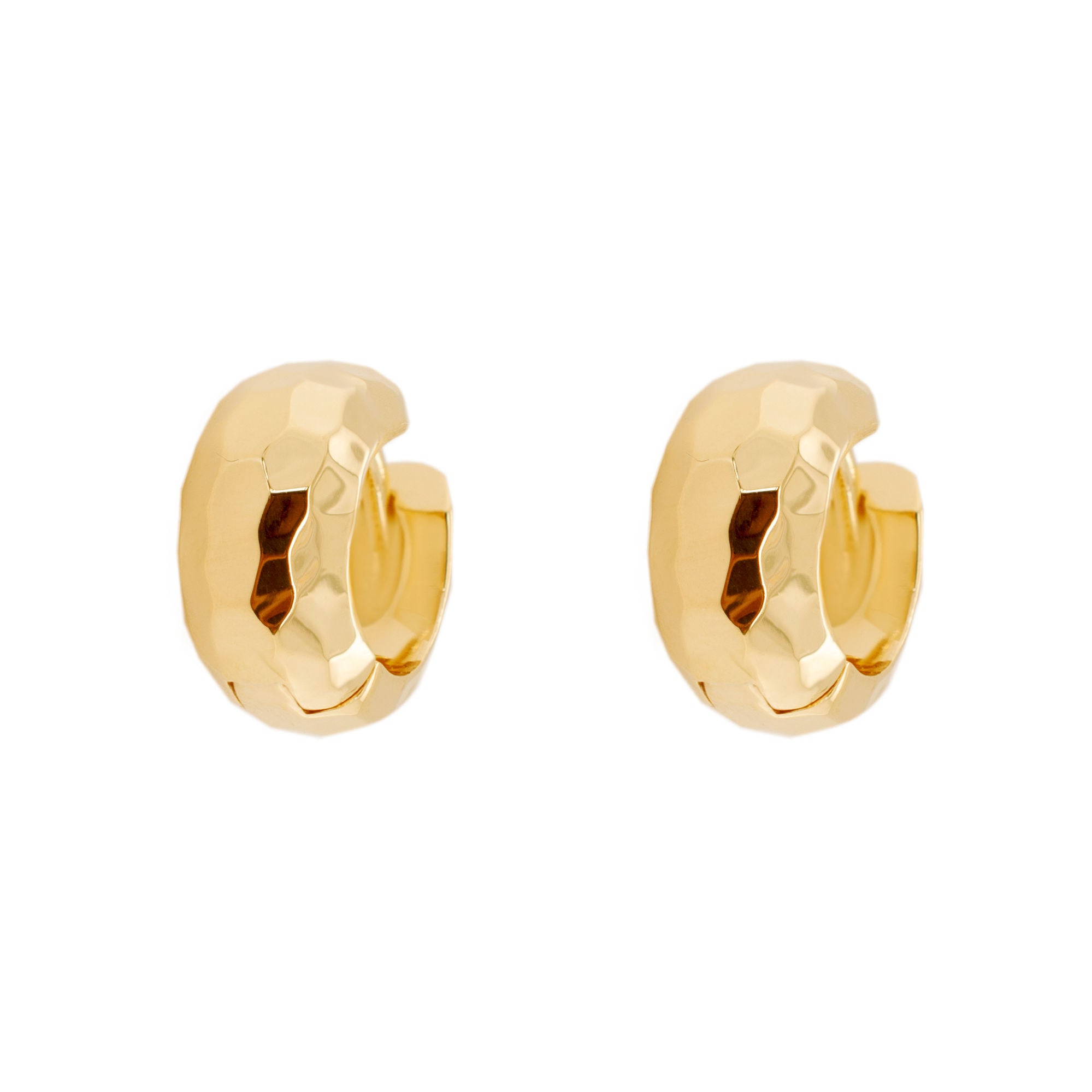 Facet 18K Gold Plated Huggie