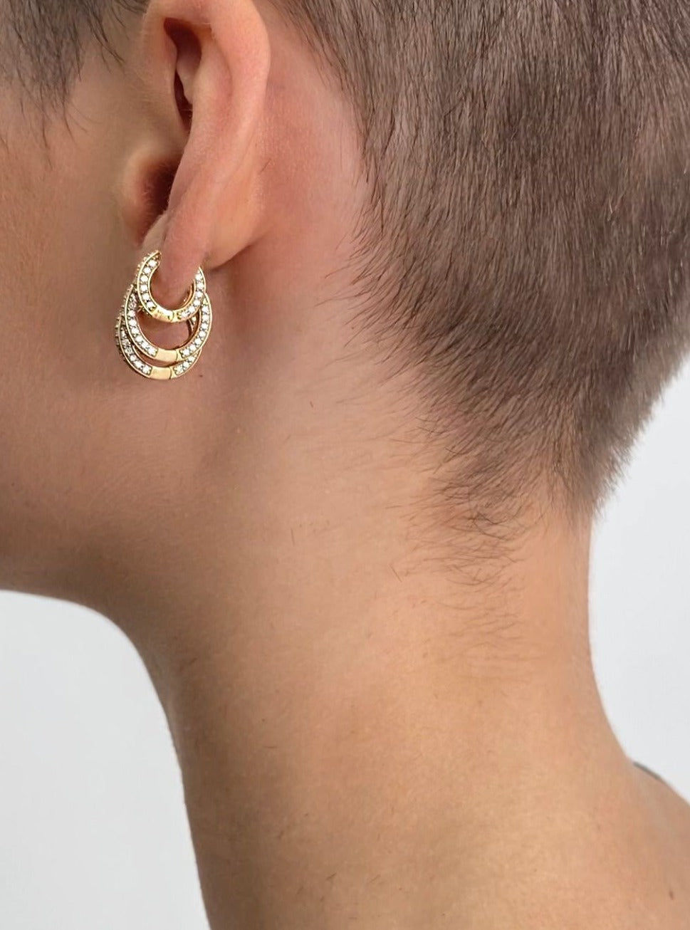 Triple Diamond Huggie - Classic