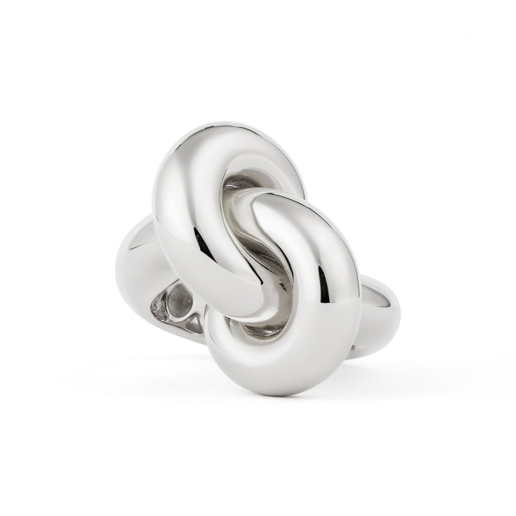 Legacy Knot Stor (Fat) 18K Hvidguld Ring