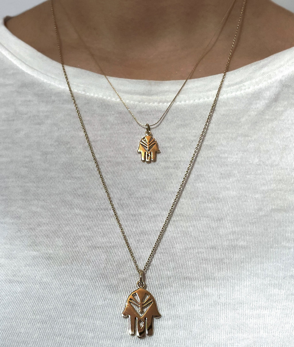 Fatimas Mini Hand 14K Gold Pendant