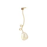 Fil d'or 18K Gold Earring w. Morganite & Pearl