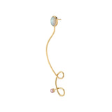 Fil d'or 18K Gold Earring w. Opal & Sapphire