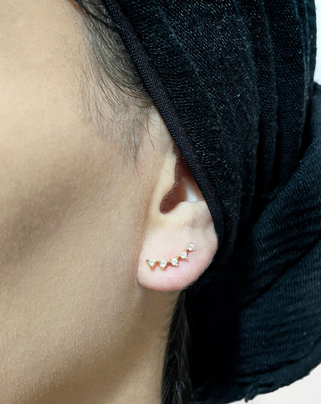 Five Stars Gold Plated Earring w. Zirconia