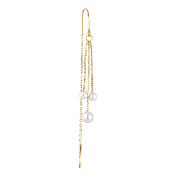 Float 18K Gold Plated Earring w. Pearls