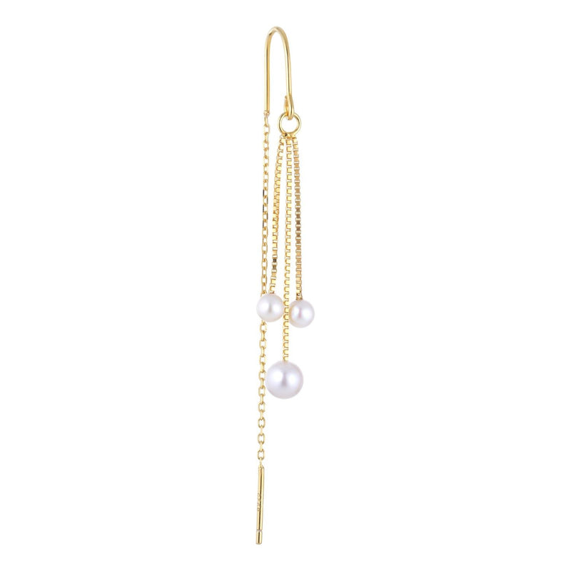 Float 18K Gold Plated Earring w. Pearls