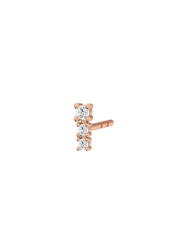 Degrade Piercing 18K Rose Gold Earring w. Lab-Grown Diamonds