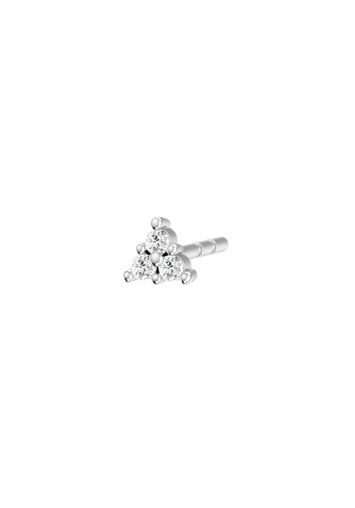 Trio Piercing 18K White Gold Earring w. Lab-Grown Diamonds