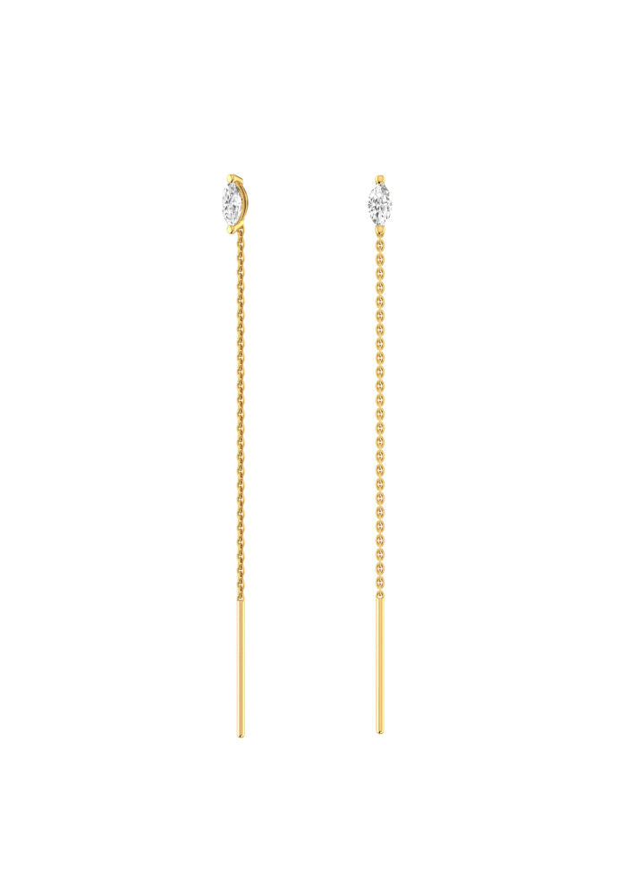 Marquise 18K Gold Earrings w. Lab-Grown Diamonds