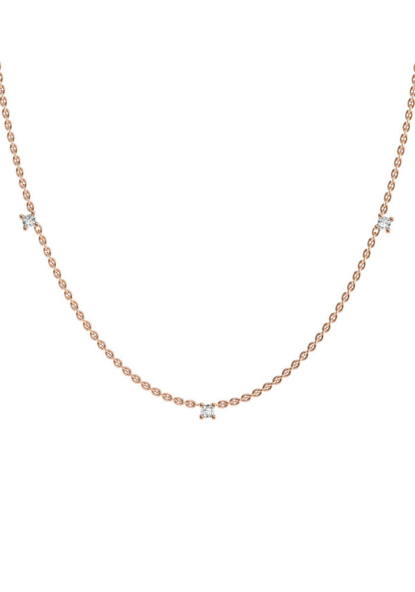 Triplet Halskette aus 18K Rosegold I Labor-Diamanten