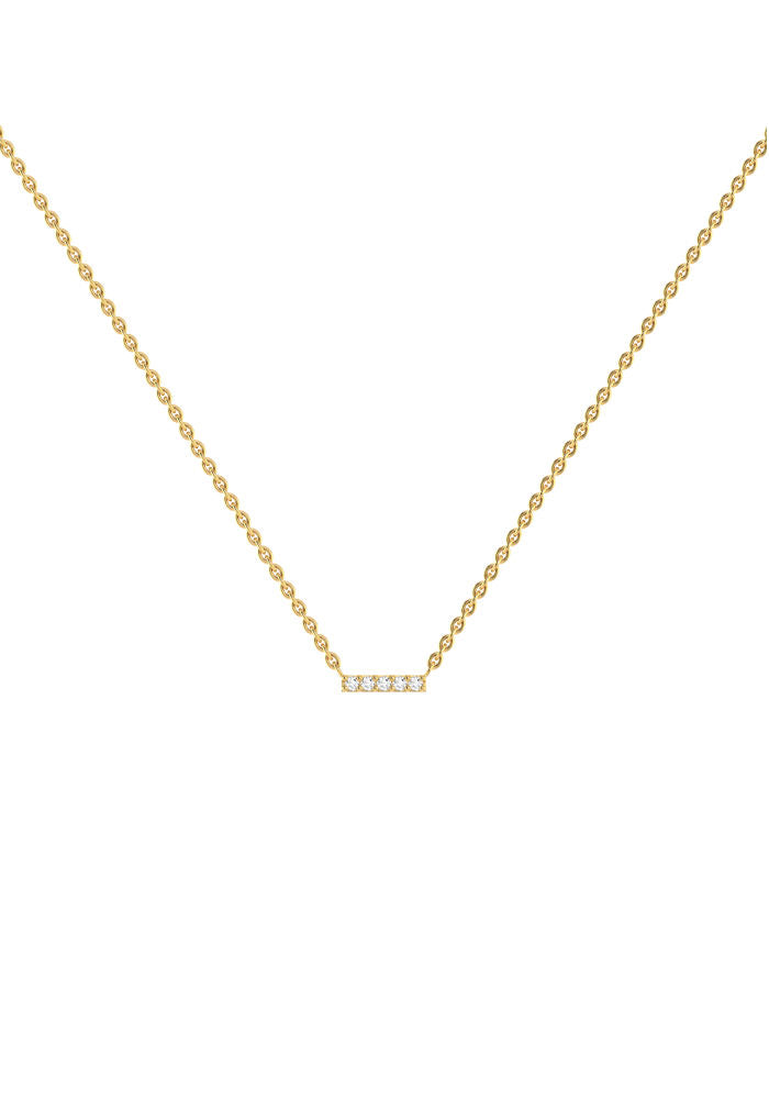Line 18K Gold Necklace w. Lab-Grown Diamonds