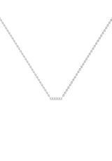 Line 18K White Gold Necklace w. Lab-Grown Diamonds