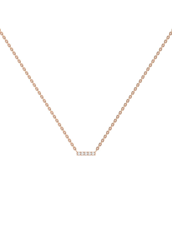 Line 18K Rose Gold Necklace w. Lab-Grown Diamonds