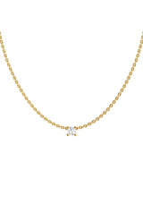 Solitaire 18K Gold Necklace w. Lab-Grown Diamond