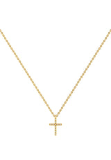 Cross Necklace 18K Gold Necklace w. Lab-Grown Diamonds