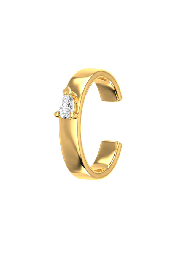 Pear 18K Guld Ear Cuff m. Lab-Grown Diamant