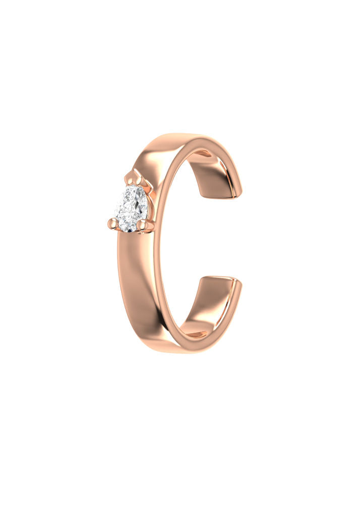 Pear Ear Cuff aus 18K Rosegold mit Labor-Diamant
