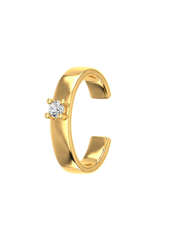 One 18K Guld Ear Cuff m. Lab-Grown Diamant