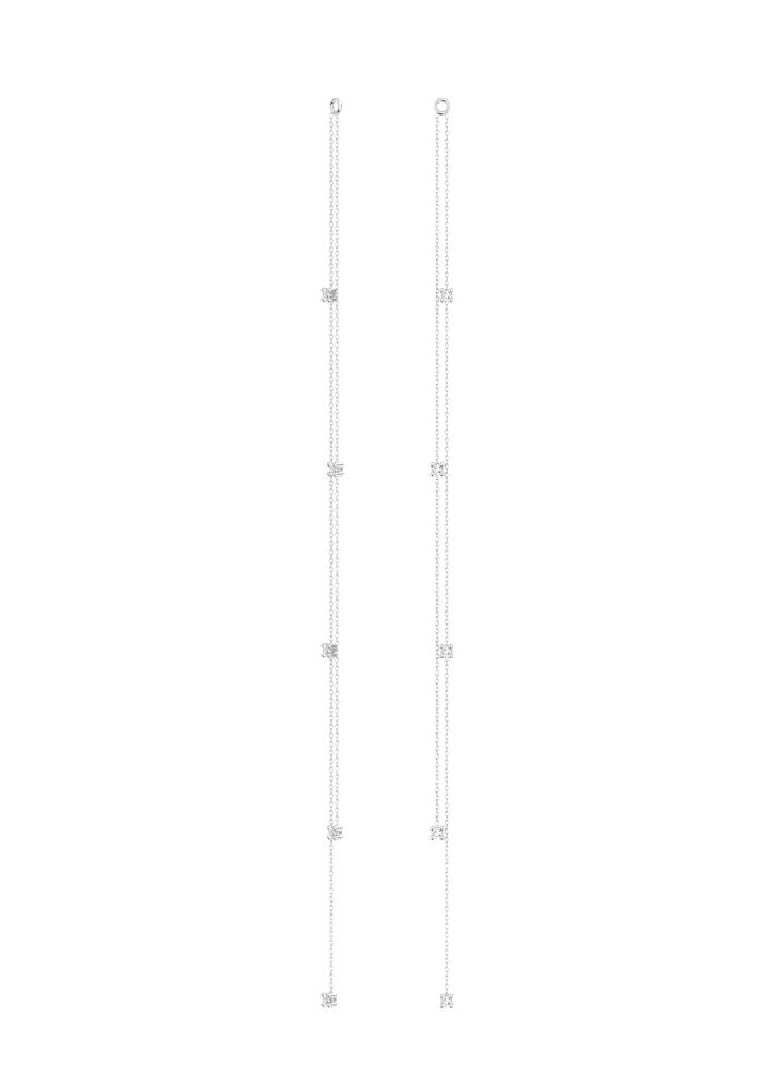 Adjustable Drops 18K Whitegold Pendant w. Lab-Grown Diamonds