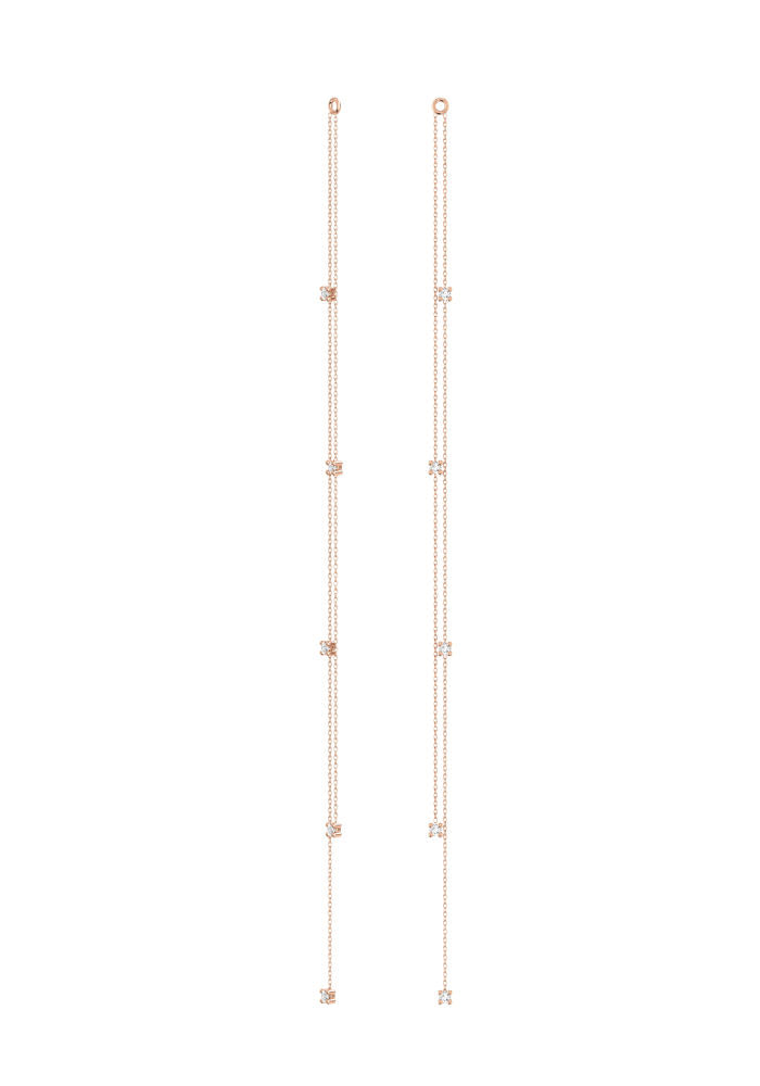 Adjustable Drops 18K Rosegold Pendant w. Lab-Grown Diamonds