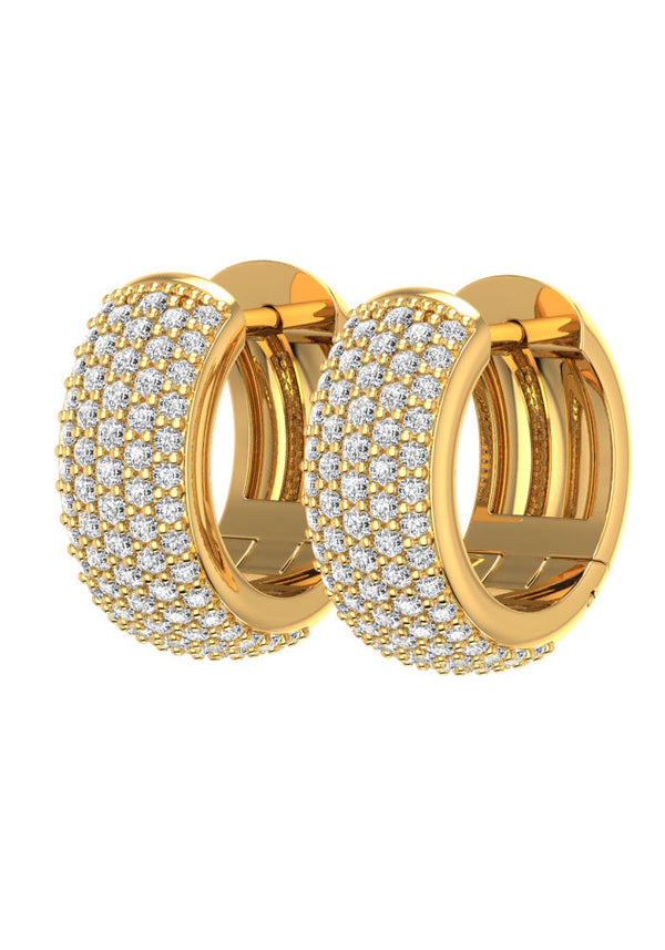 Grand Pavé Ohrringe aus 18K Gold mit Labor-Diamanten