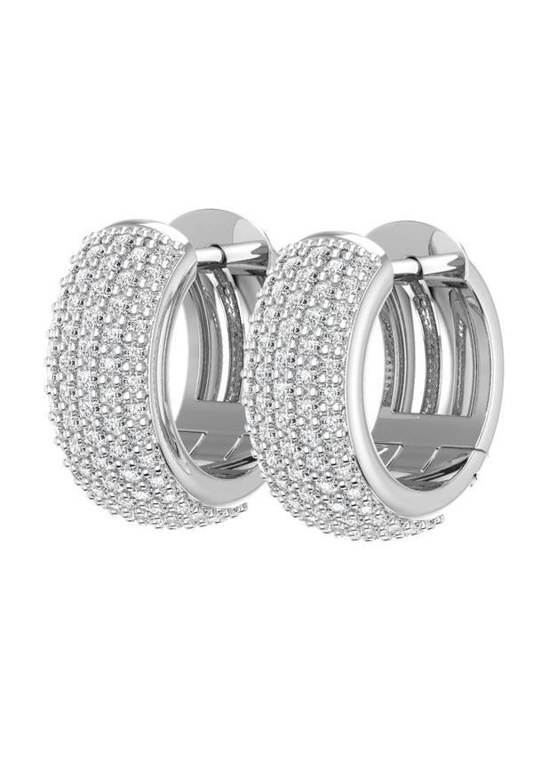Grand Pave 18K Whitegold Earrings w. Lab-Grown Diamonds