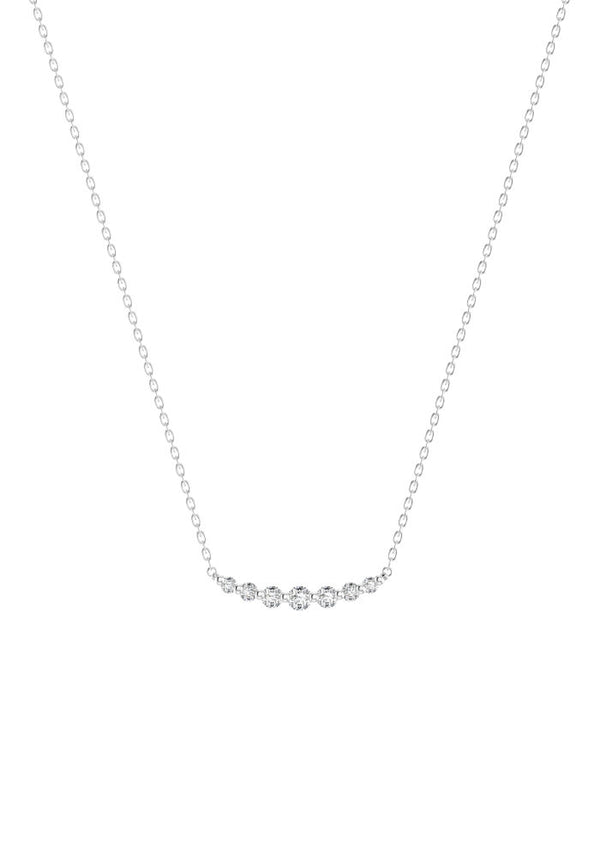 Double Degrade 18K Whitegold Necklace w. Lab-Grown Diamonds
