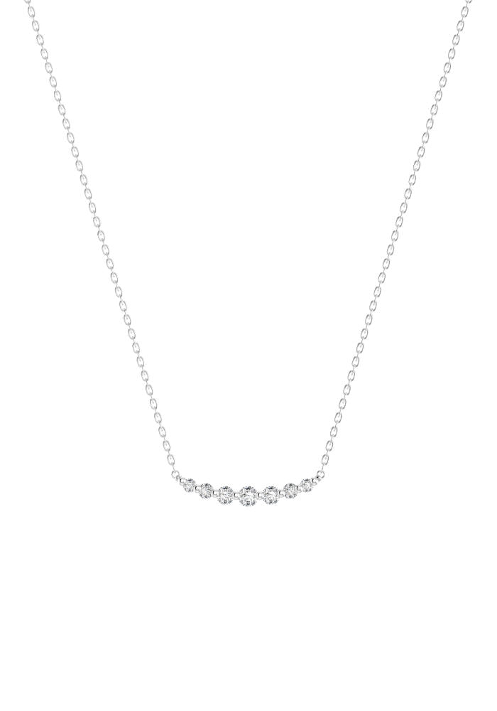 Double Degrade 18K Whitegold Necklace w. Lab-Grown Diamonds