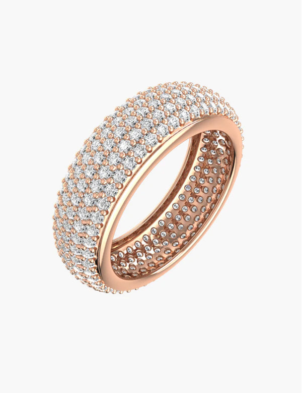 Grand Pavé-Ring aus 18 Rosegold mit Labor-Diamant