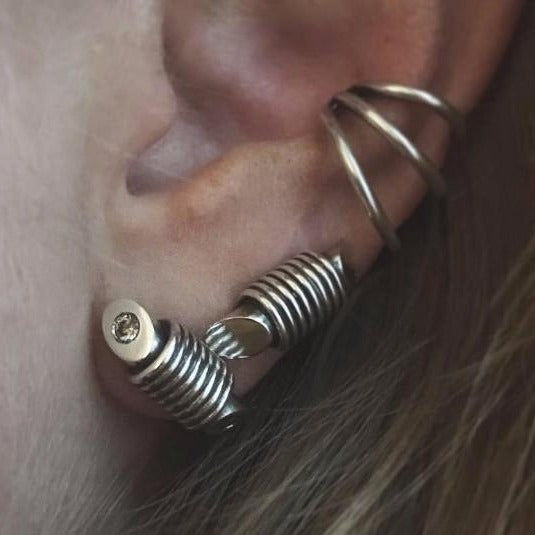 Mini Spine Ear Cuffs Silver