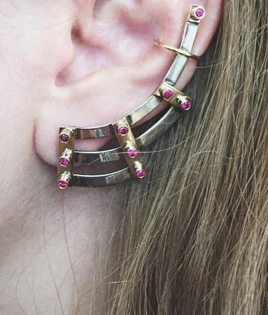 Ruby District Earrings Silver, Gold