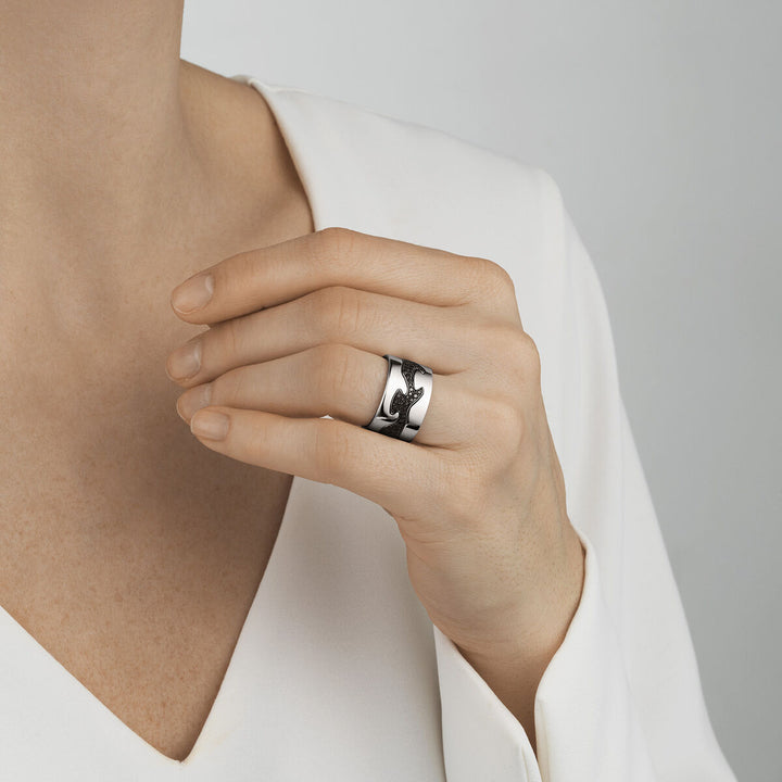 Fusion Black 18K White Gold Rings w. Diamonds