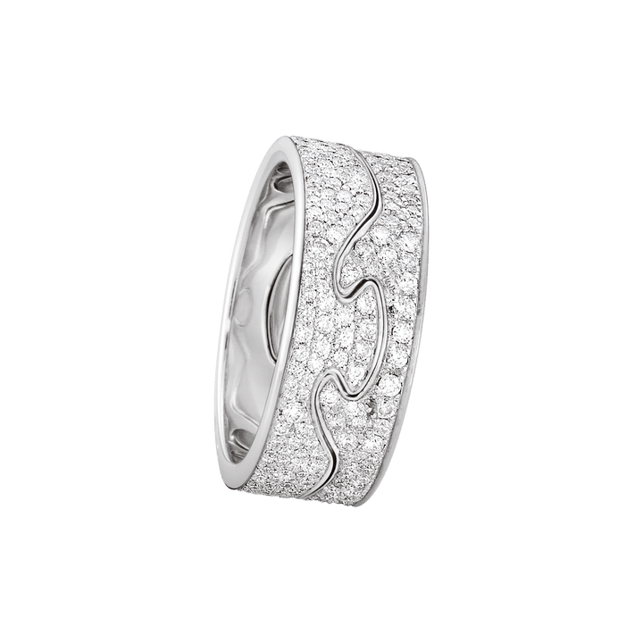 Fusion Pavé End 18K White Gold Rings w. Diamonds