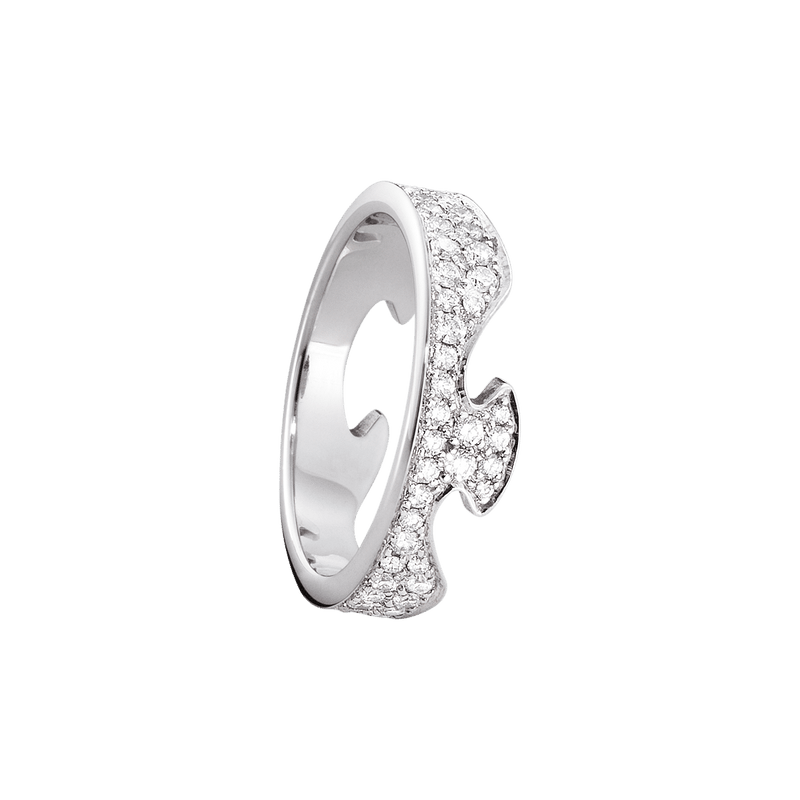 Fusion End Pavé 18K Hvidguld Ring m. Diamanter