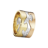 Fusion 18K Rosegold, Gold & Whitegold Ring w. Diamonds