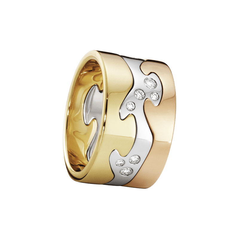 Fusion 18K Ring aus Rosegold, Gold & Weißgold I Diamanten