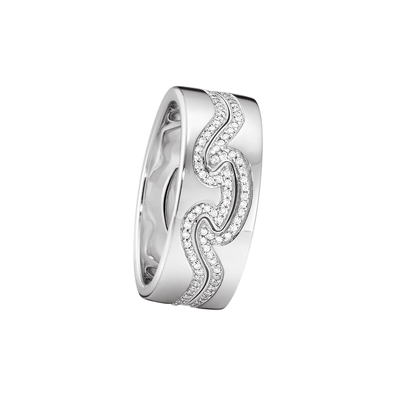 Fusion 18K Whitegold End Rings w. Diamonds
