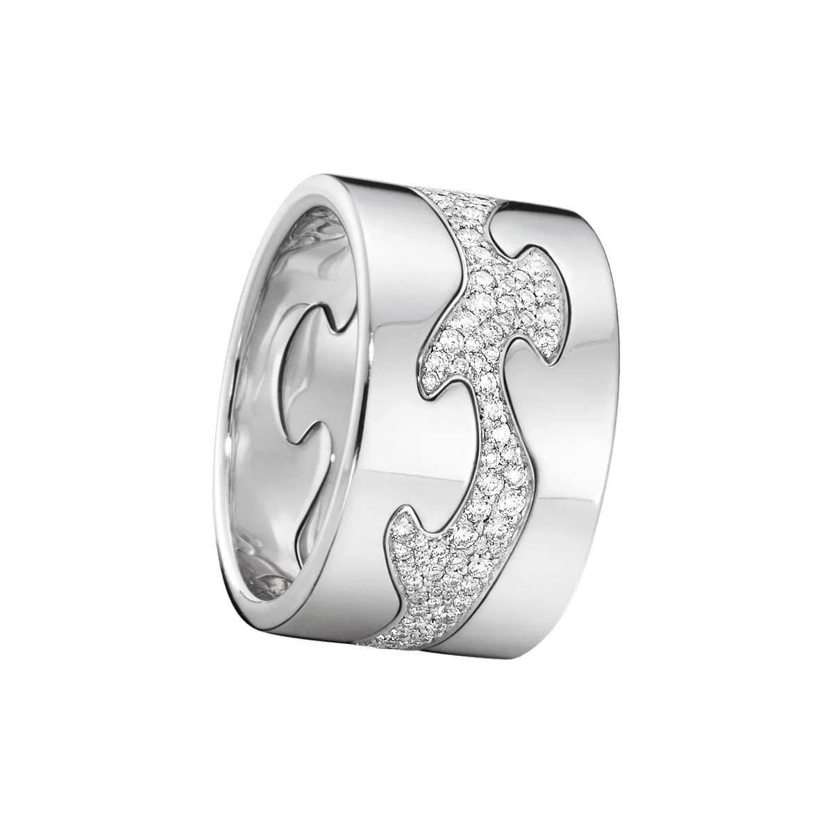 Fusion 18K White Gold Rings w. Diamonds
