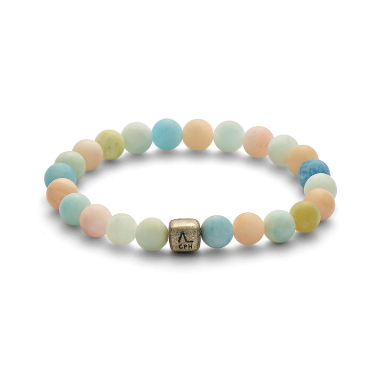 ColorUp Great Barrier Reef (8mm) sølv Armbånd m. Morganit