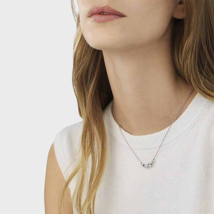 Moonlight Grapes Thin Silver Necklace