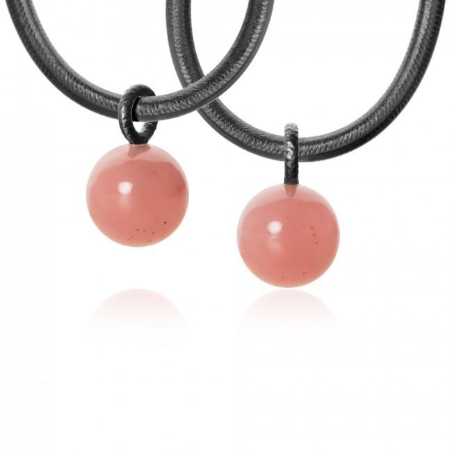 Globe oxidierter Anhänger aus Silber I Quartz