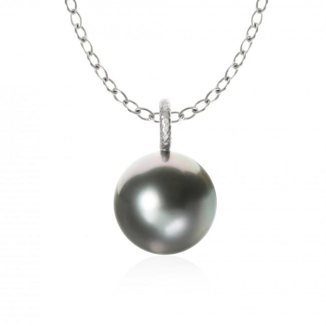 Large Globe Tahiti Silver Pendants w. Pearl